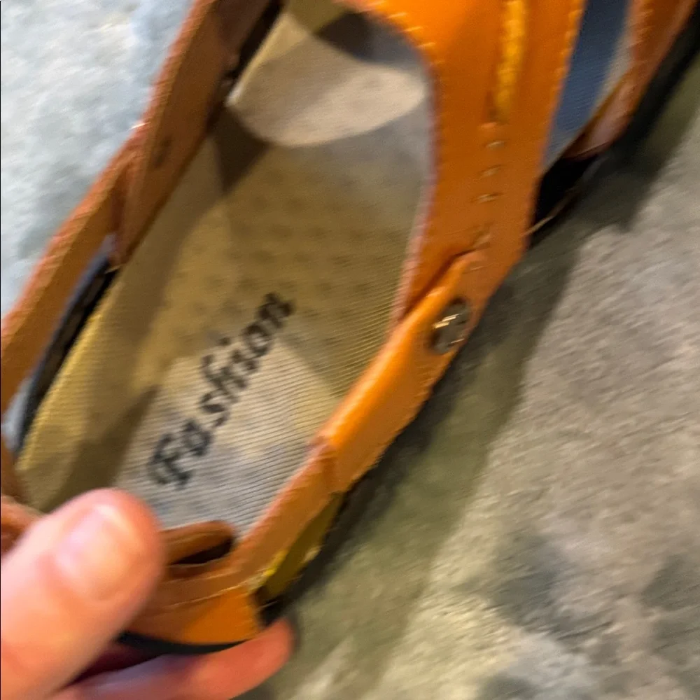 Casual Leather Fisherman Sandals - Tan/Brown size 43 UNISEX NIB